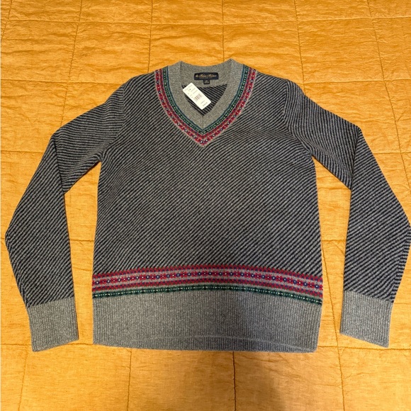 Lambswool Jacquard Tennis Sweater - Picture 2 of 7